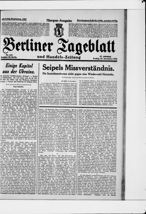 Berliner Tageblatt und Handels-Zeitung vom 23.11.1928