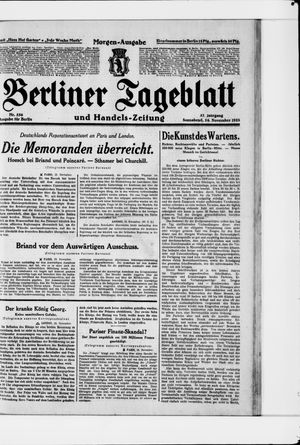 Berliner Tageblatt und Handels-Zeitung vom 24.11.1928