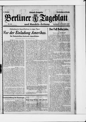 Berliner Tageblatt und Handels-Zeitung vom 24.11.1928