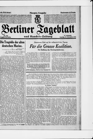 Berliner Tageblatt und Handels-Zeitung vom 25.11.1928