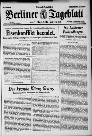 Berliner Tageblatt und Handels-Zeitung vom 03.12.1928