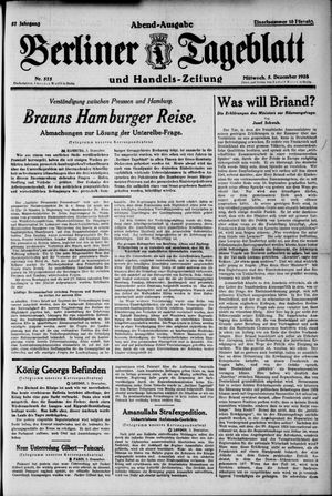 Berliner Tageblatt und Handels-Zeitung vom 05.12.1928