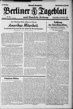 Berliner Tageblatt und Handels-Zeitung vom 06.12.1928