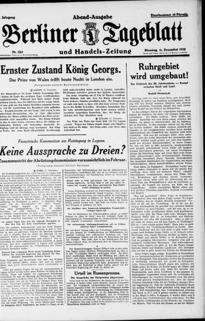 Berliner Tageblatt und Handels-Zeitung vom 11.12.1928