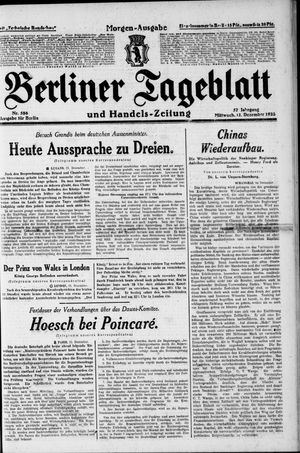 Berliner Tageblatt und Handels-Zeitung vom 12.12.1928