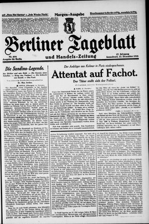 Berliner Tageblatt und Handels-Zeitung vom 22.12.1928