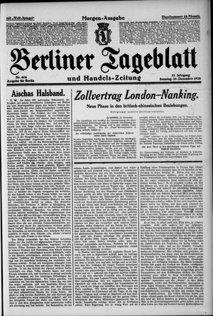 Berliner Tageblatt und Handels-Zeitung vom 23.12.1928