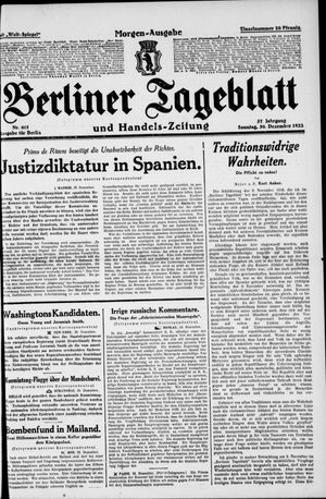 Berliner Tageblatt und Handels-Zeitung vom 30.12.1928