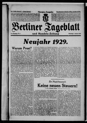 Berliner Tageblatt und Handels-Zeitung vom 01.01.1929