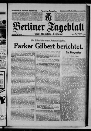 Berliner Tageblatt und Handels-Zeitung vom 02.01.1929