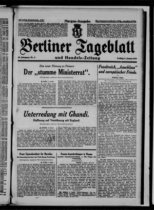 Berliner Tageblatt und Handels-Zeitung vom 04.01.1929