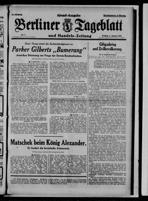 Berliner Tageblatt und Handels-Zeitung on Jan 4, 1929