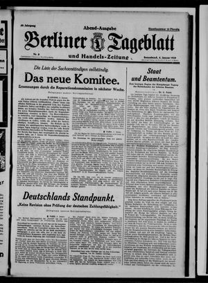 Berliner Tageblatt und Handels-Zeitung vom 05.01.1929