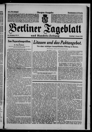 Berliner Tageblatt und Handels-Zeitung on Jan 6, 1929