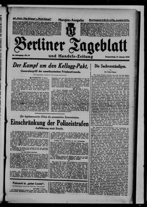 Berliner Tageblatt und Handels-Zeitung vom 10.01.1929