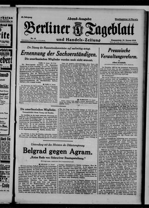 Berliner Tageblatt und Handels-Zeitung vom 10.01.1929