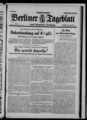 Berliner Tageblatt und Handels-Zeitung vom 11.01.1929