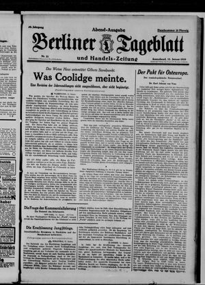 Berliner Tageblatt und Handels-Zeitung on Jan 12, 1929