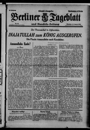 Berliner Tageblatt und Handels-Zeitung vom 15.01.1929