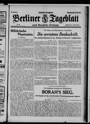 Berliner Tageblatt und Handels-Zeitung on Jan 16, 1929