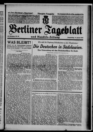 Berliner Tageblatt und Handels-Zeitung on Jan 17, 1929