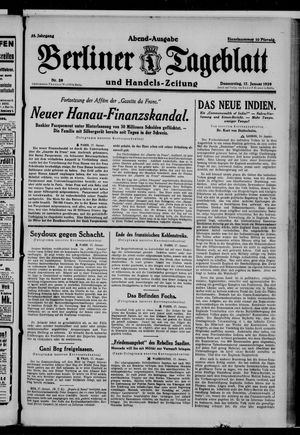 Berliner Tageblatt und Handels-Zeitung on Jan 17, 1929