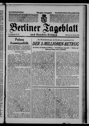 Berliner Tageblatt und Handels-Zeitung vom 23.01.1929