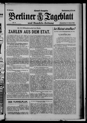 Berliner Tageblatt und Handels-Zeitung on Jan 24, 1929