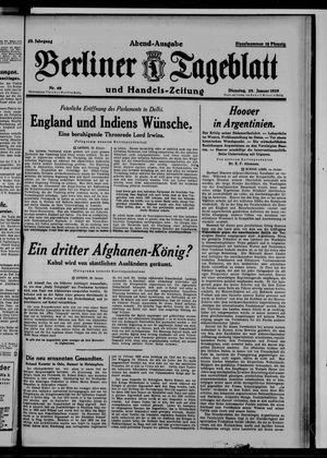 Berliner Tageblatt und Handels-Zeitung vom 29.01.1929
