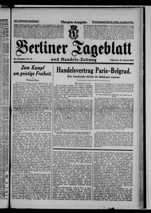 Berliner Tageblatt und Handels-Zeitung vom 30.01.1929