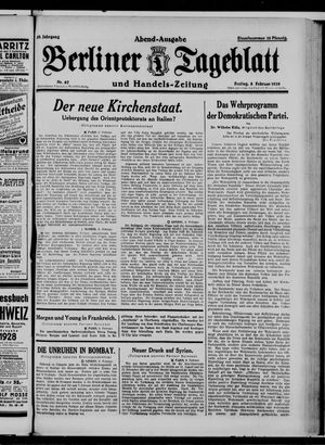 Berliner Tageblatt und Handels-Zeitung vom 08.02.1929
