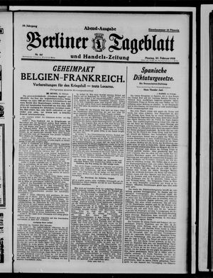 Berliner Tageblatt und Handels-Zeitung vom 25.02.1929