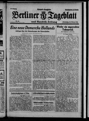 Berliner Tageblatt und Handels-Zeitung vom 28.02.1929