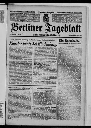 Berliner Tageblatt und Handels-Zeitung on Mar 2, 1929