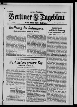 Berliner Tageblatt und Handels-Zeitung vom 04.03.1929