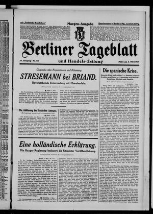 Berliner Tageblatt und Handels-Zeitung on Mar 6, 1929