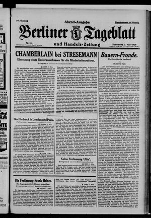 Berliner Tageblatt und Handels-Zeitung on Mar 7, 1929