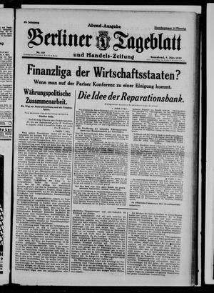 Berliner Tageblatt und Handels-Zeitung on Mar 9, 1929