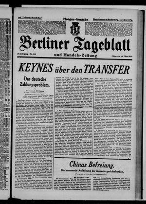 Berliner Tageblatt und Handels-Zeitung vom 13.03.1929