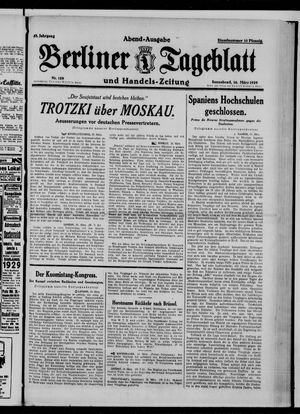Berliner Tageblatt und Handels-Zeitung on Mar 16, 1929