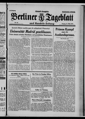 Berliner Tageblatt und Handels-Zeitung vom 18.03.1929