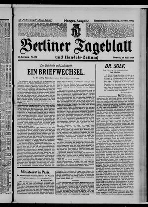 Berliner Tageblatt und Handels-Zeitung vom 19.03.1929