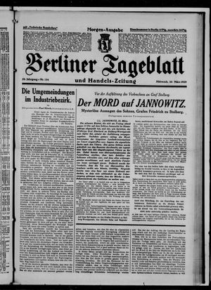 Berliner Tageblatt und Handels-Zeitung vom 20.03.1929