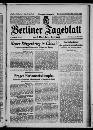 Berliner Tageblatt und Handels-Zeitung vom 23.03.1929