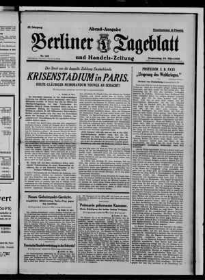 Berliner Tageblatt und Handels-Zeitung on Mar 28, 1929