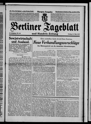 Berliner Tageblatt und Handels-Zeitung vom 29.03.1929