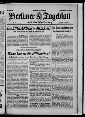 Berliner Tageblatt und Handels-Zeitung on Apr 2, 1929