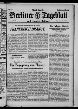Berliner Tageblatt und Handels-Zeitung vom 03.04.1929