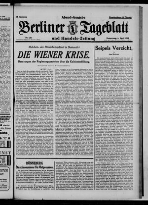 Berliner Tageblatt und Handels-Zeitung vom 04.04.1929