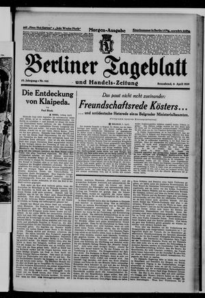 Berliner Tageblatt und Handels-Zeitung on Apr 6, 1929